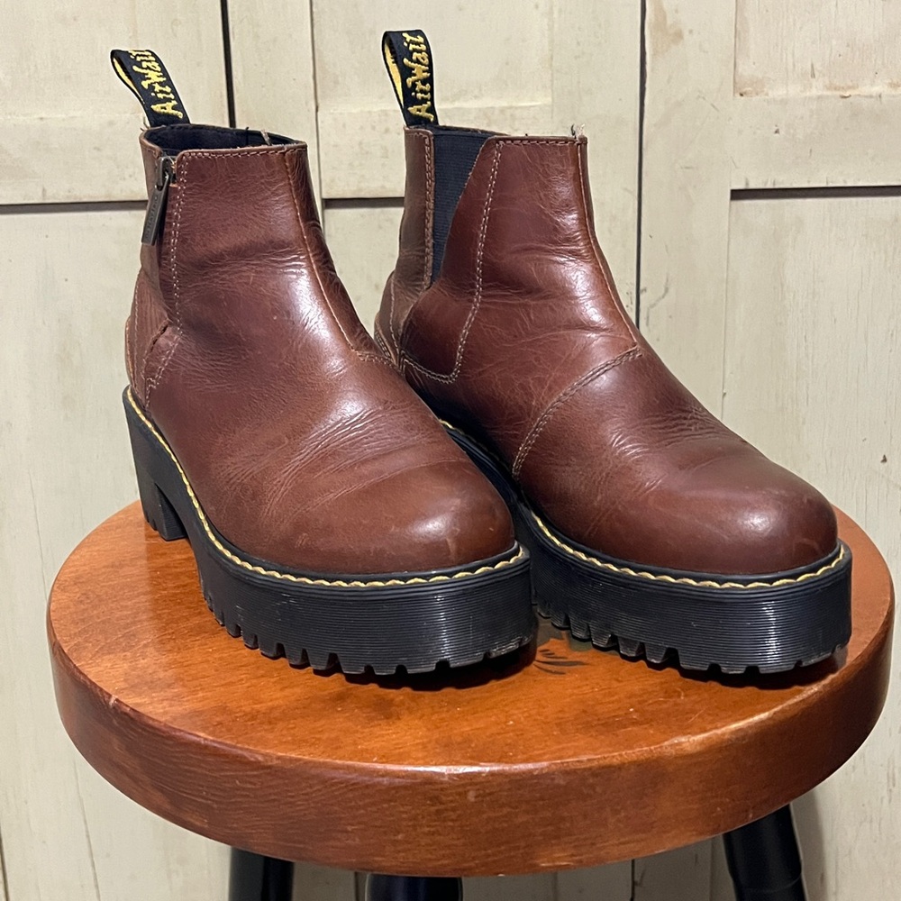 Dr. Martens Chestnut Leather Heeled Boots